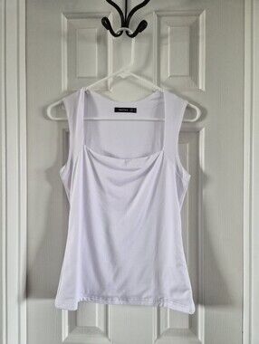 White Scoop-Front Tank Top for Women